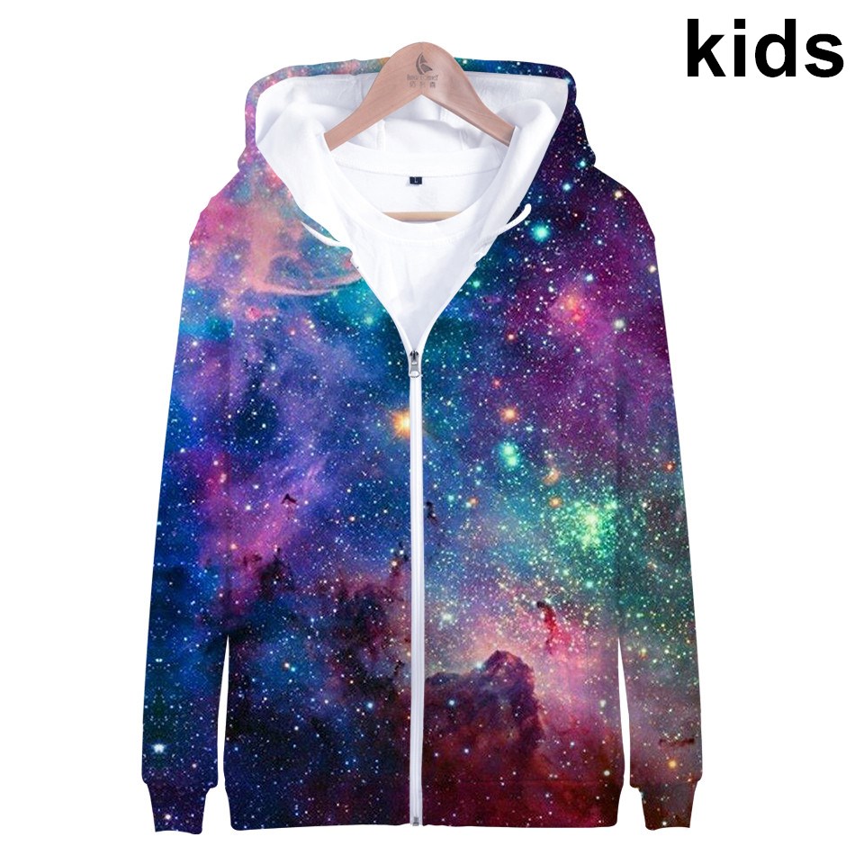 Street Fashion Zip Up Hoodie - Casaco com capuz Star Space Galaxy