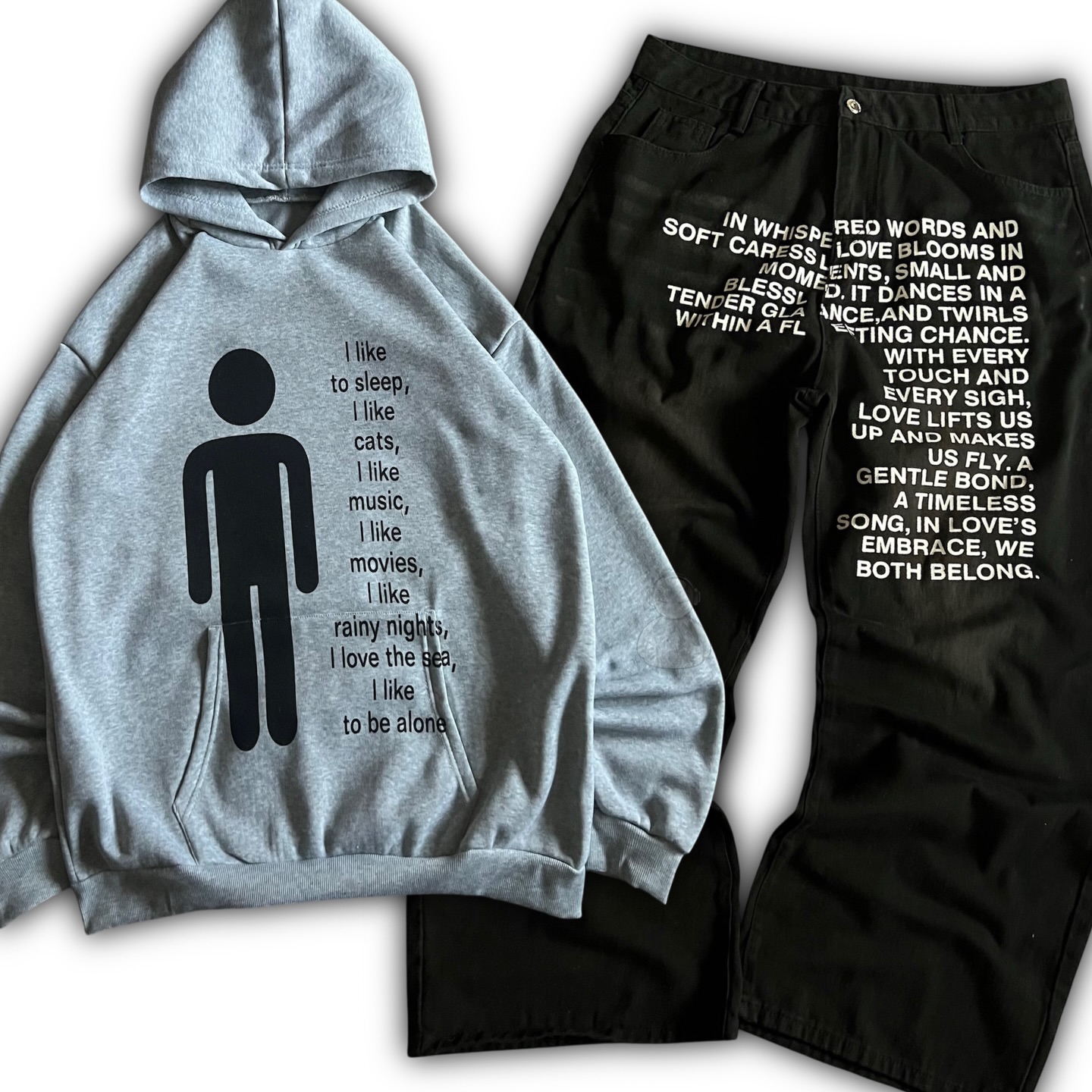 Street Fashion Casual - Conjuntos de Hoodies Masculinos com Estampa