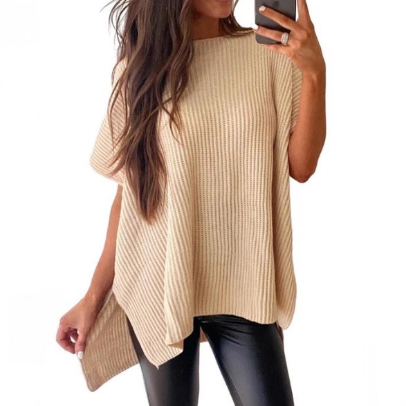 Longline Tee Oversized - Camiseta de Manga Curta para Mulheres,