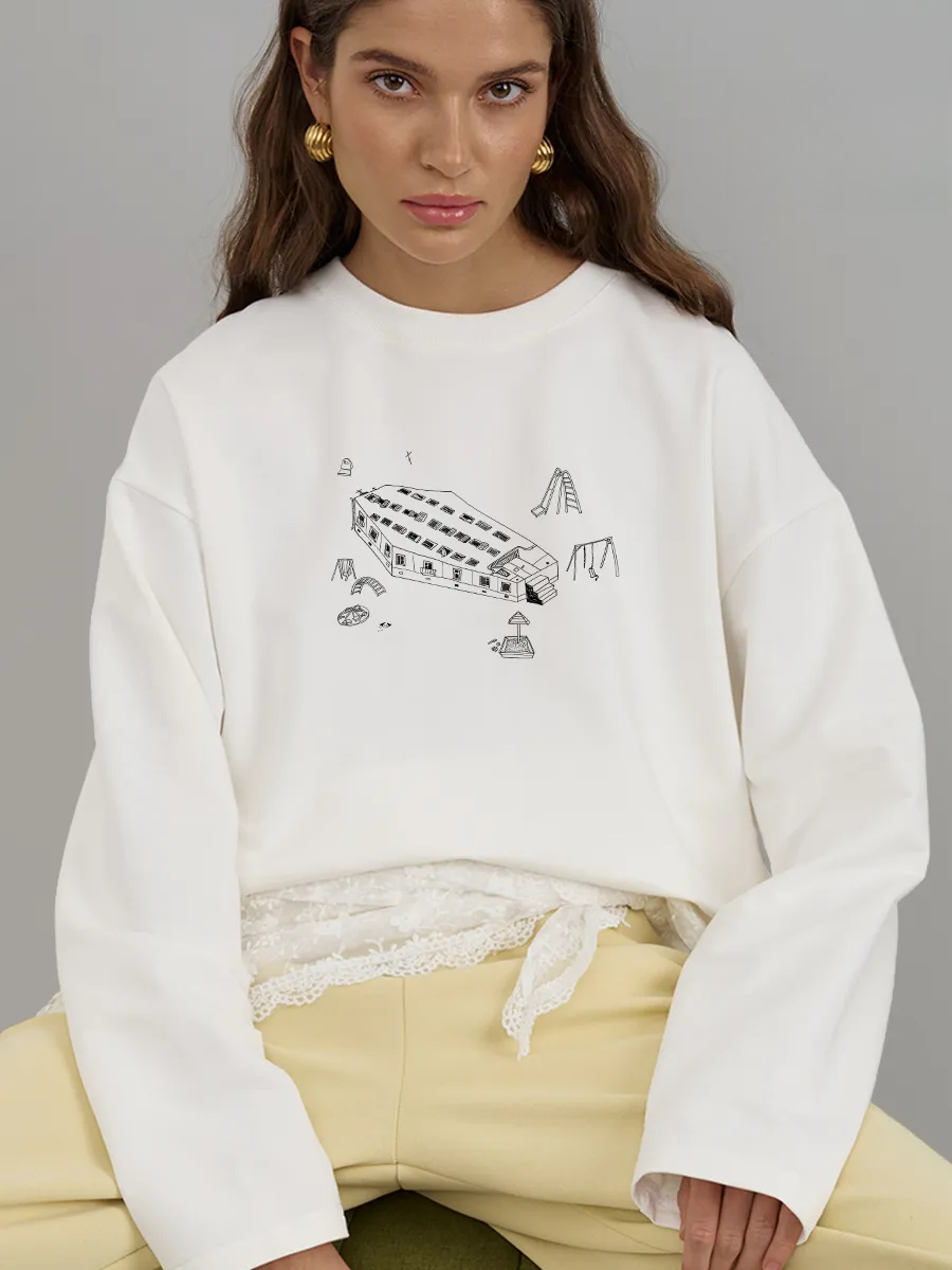 Longline Tee Oversized - Camiseta feminina de algodão 100% com