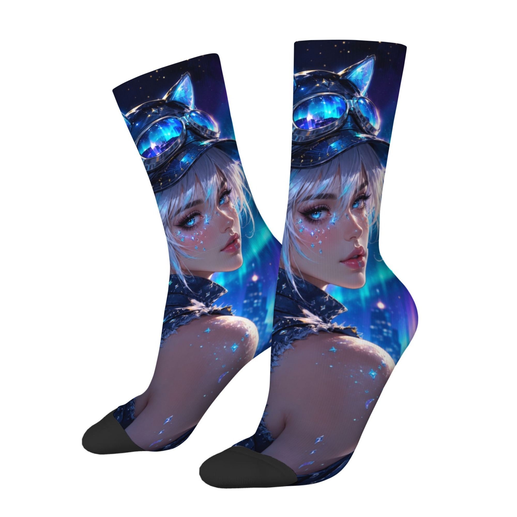 Quirky Street Fashion - Meias Masculinas Estampadas Hip-hop Rock Girl,