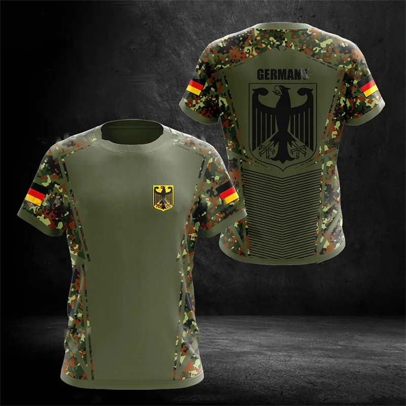 Street Fashion Germany - Camiseta Unissex Camuflada Alemã, Estampa de