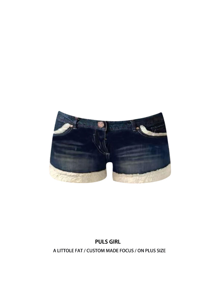 Girl Fashion Street - Shorts Jeans Femininos de Cintura Baixa