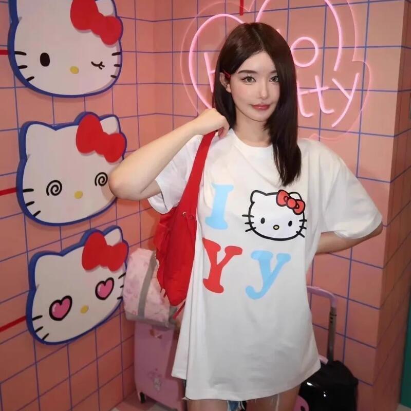 Street Fashion Casual - Camiseta Unissex de Algodão Puro Sanrio