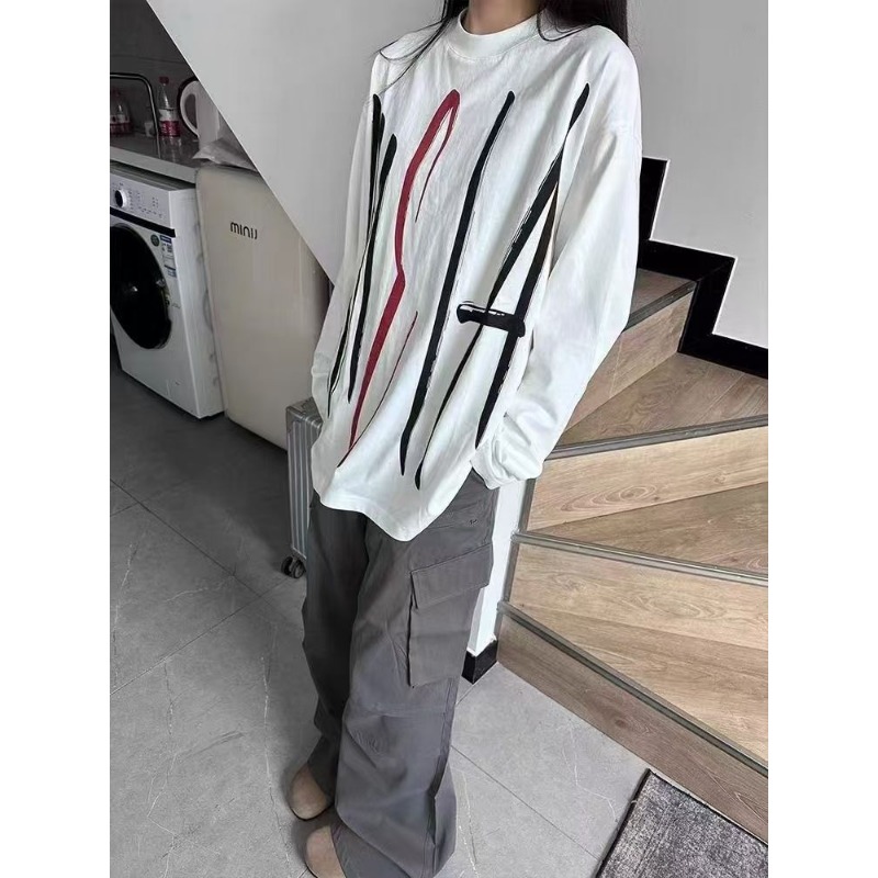 Longline Tee Oversized - Camiseta de Manga Longa com Estampa
