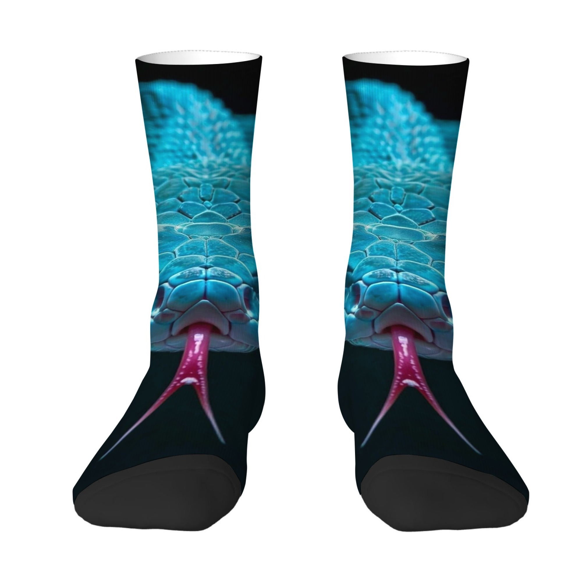 Quirky Street Fashion - Meias masculinas com estampa de cobra,