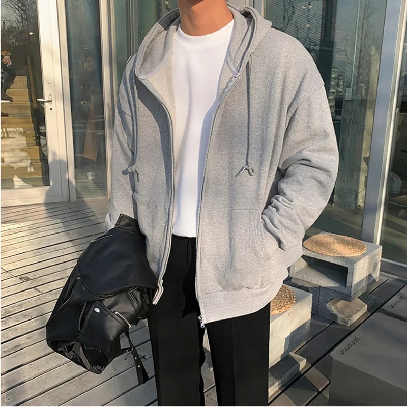 High street hoodie masculino c - Street Fashion Zip Up Hoodie avaliação e preço