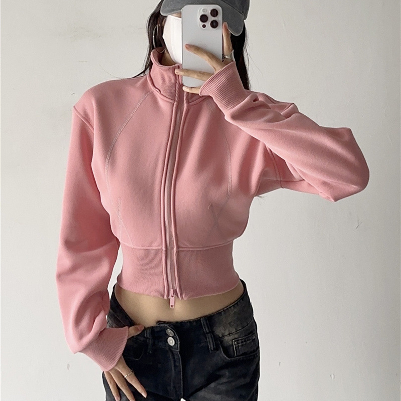 Moletons Femininos com Capuz R - Street Fashion Zip Up Hoodie avaliação e preço