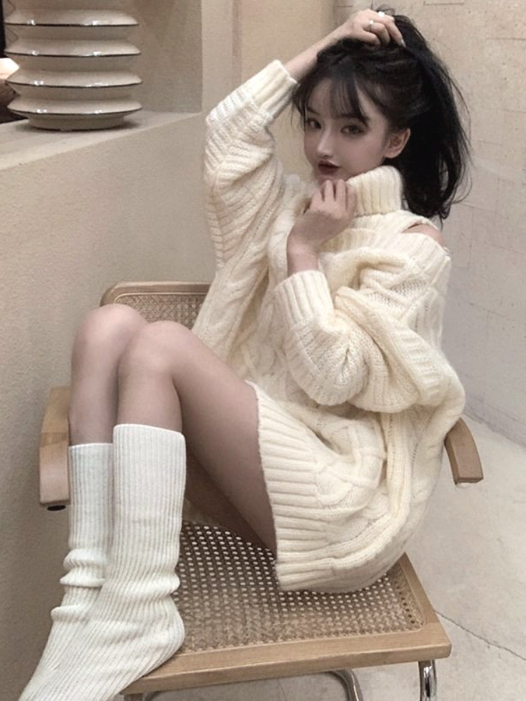 Suéteres de malha de gola alta - Korean Street Fashion Female avaliação e preço