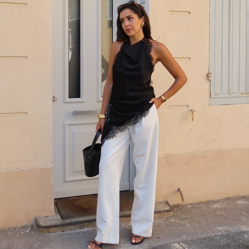 Tuularose colete de renda pret - Street Fashion Look avaliação e preço