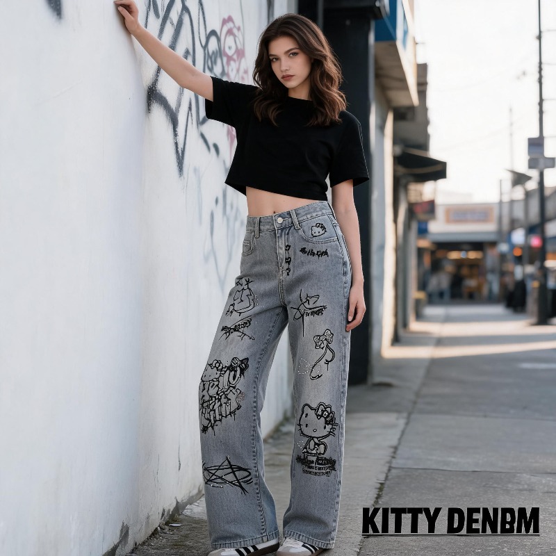 Jeans Femininos Casuais de Cin - Street Fashion Of Japan avaliação e preço