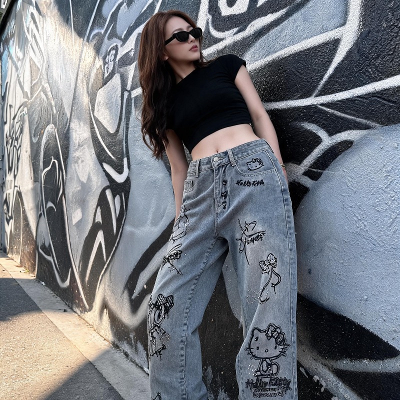 Jeans Femininos Casuais de Cin - Street Fashion Of Japan avaliação e preço