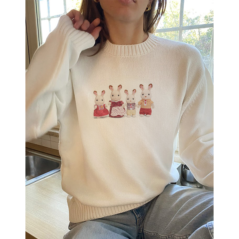 Camisola de malha com padrão d - Korean Street Fashion Female avaliação e preço