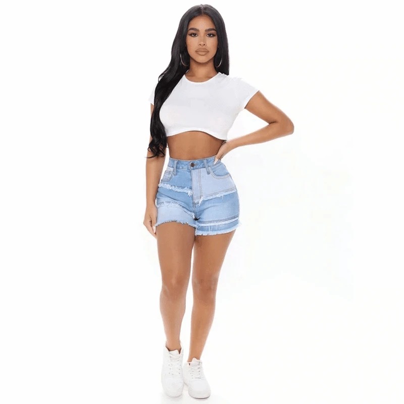Shorts de Denim Lavado Estilo  - Street Fashion Europe avaliação e preço