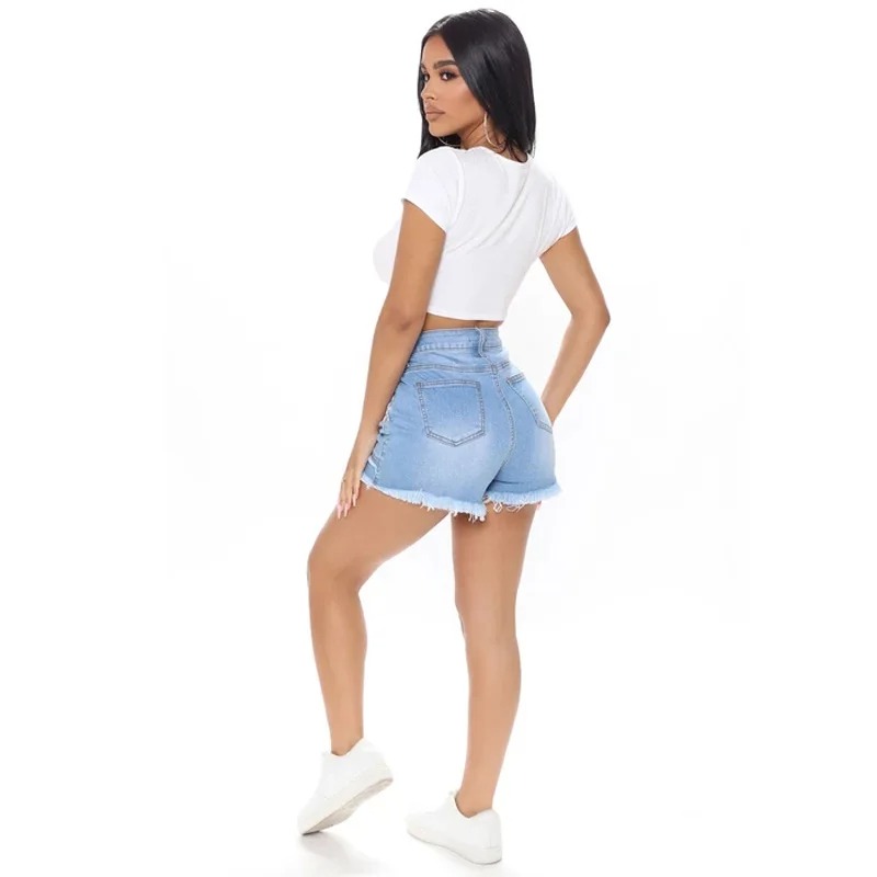 Shorts de Denim Lavado Estilo  - Street Fashion Europe avaliação e preço