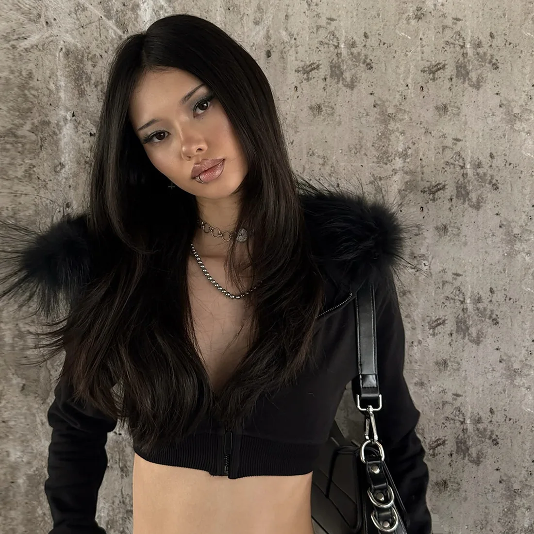 Moda Gótica Y2K Harajuku, Esti - Street Fashion Zip Up Hoodie avaliação e preço