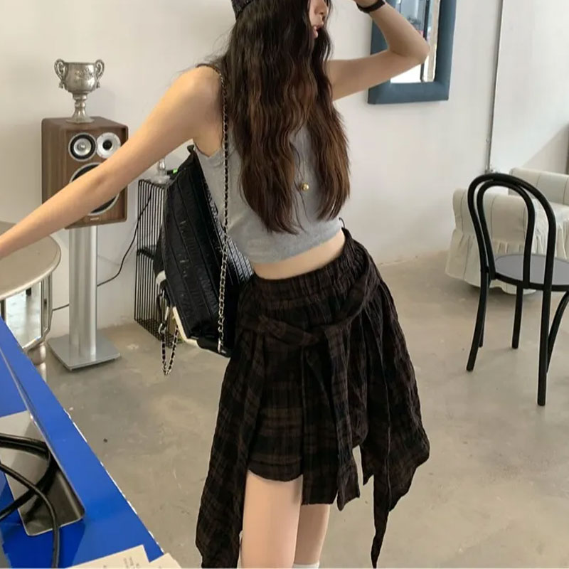 Saias Mini Irregulares Vintage - Korean Street Fashion Female avaliação e preço