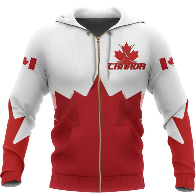 Maple Leaf Generation Zipped H - Street Fashion Zip Up Hoodie avaliação e preço