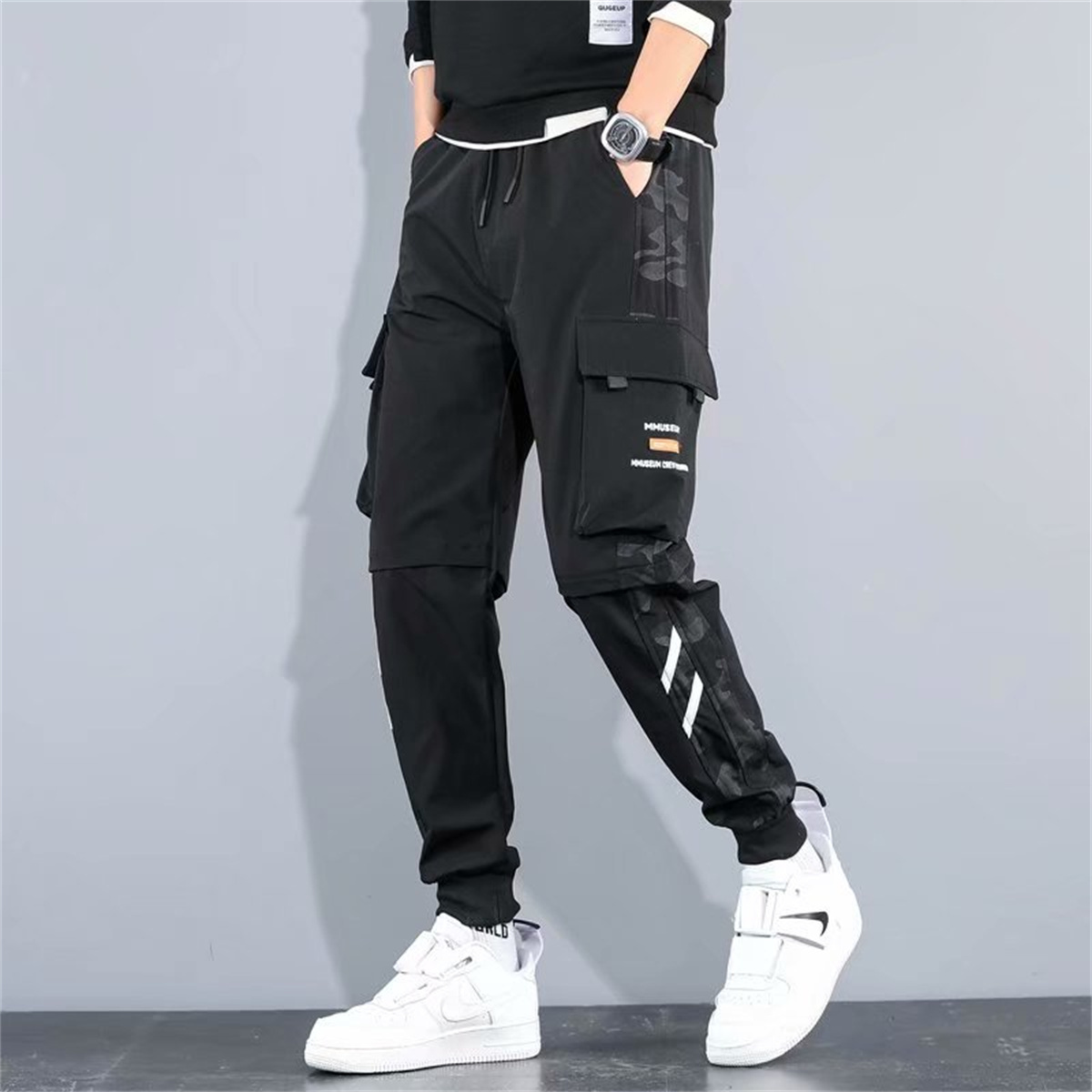 Calças Cargo Casuais Masculina - Street Fashion Model avaliação e preço