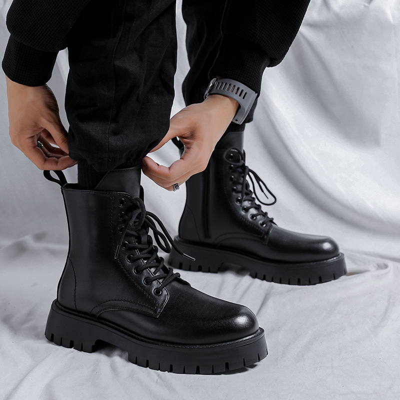Botas de Couro Genuíno de Luxo - Street Fashion Designers avaliação e preço