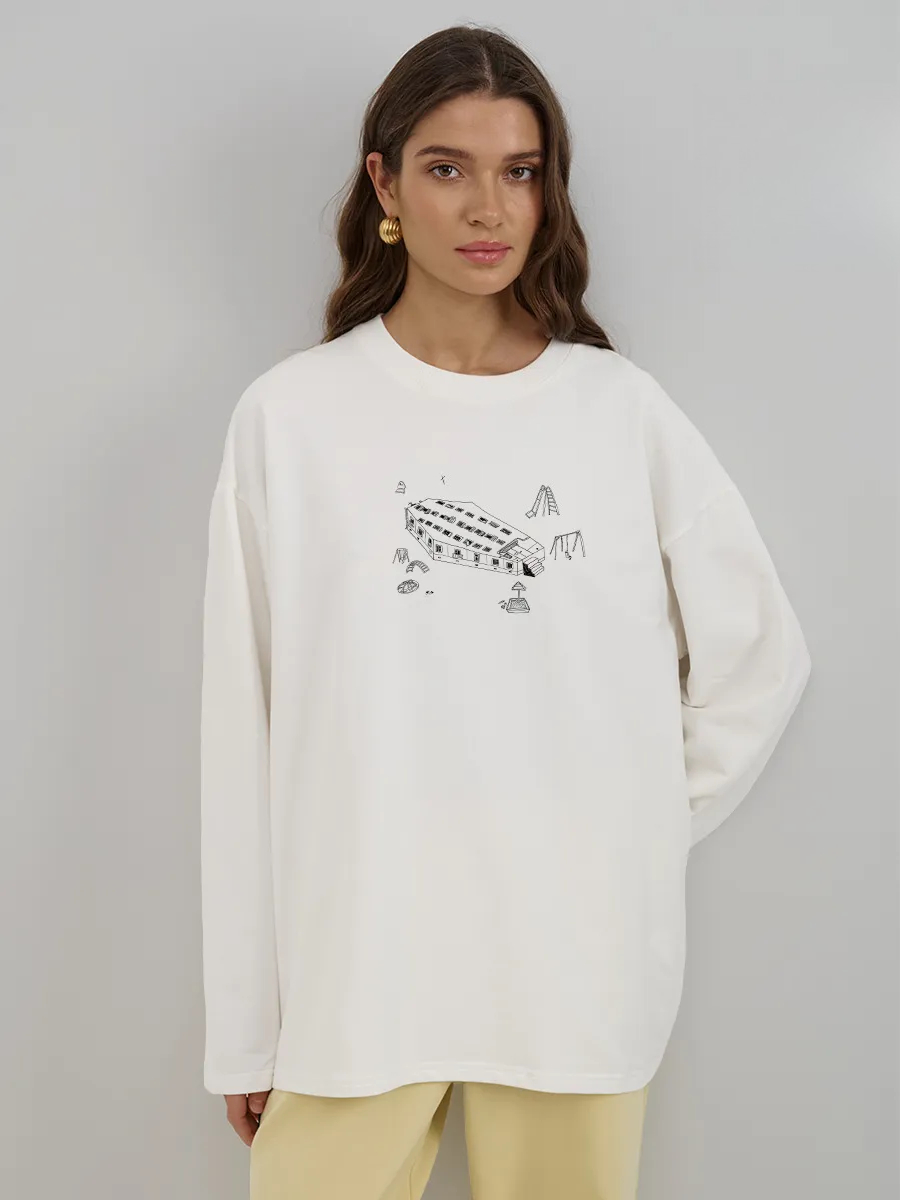 Camiseta feminina de manga com - Longline Tee Oversized avaliação e preço