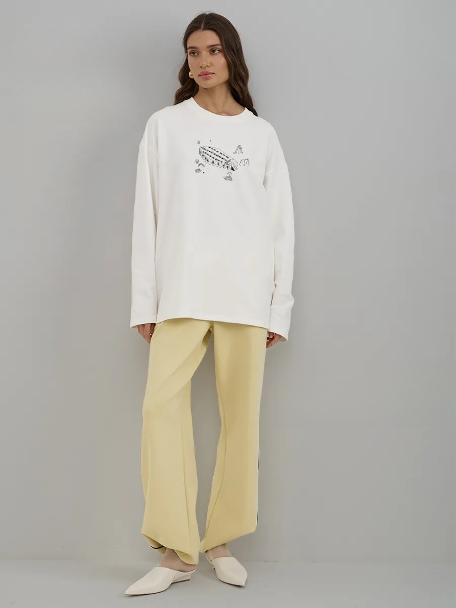 Camiseta feminina de manga com - Longline Tee Oversized avaliação e preço