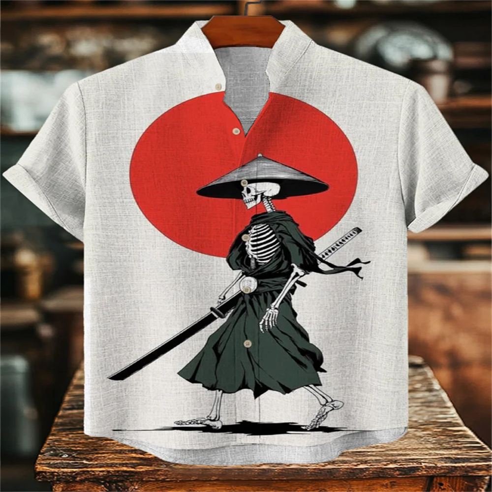 Camisa masculina de manga curt - Quirky Street Fashion avaliação e preço