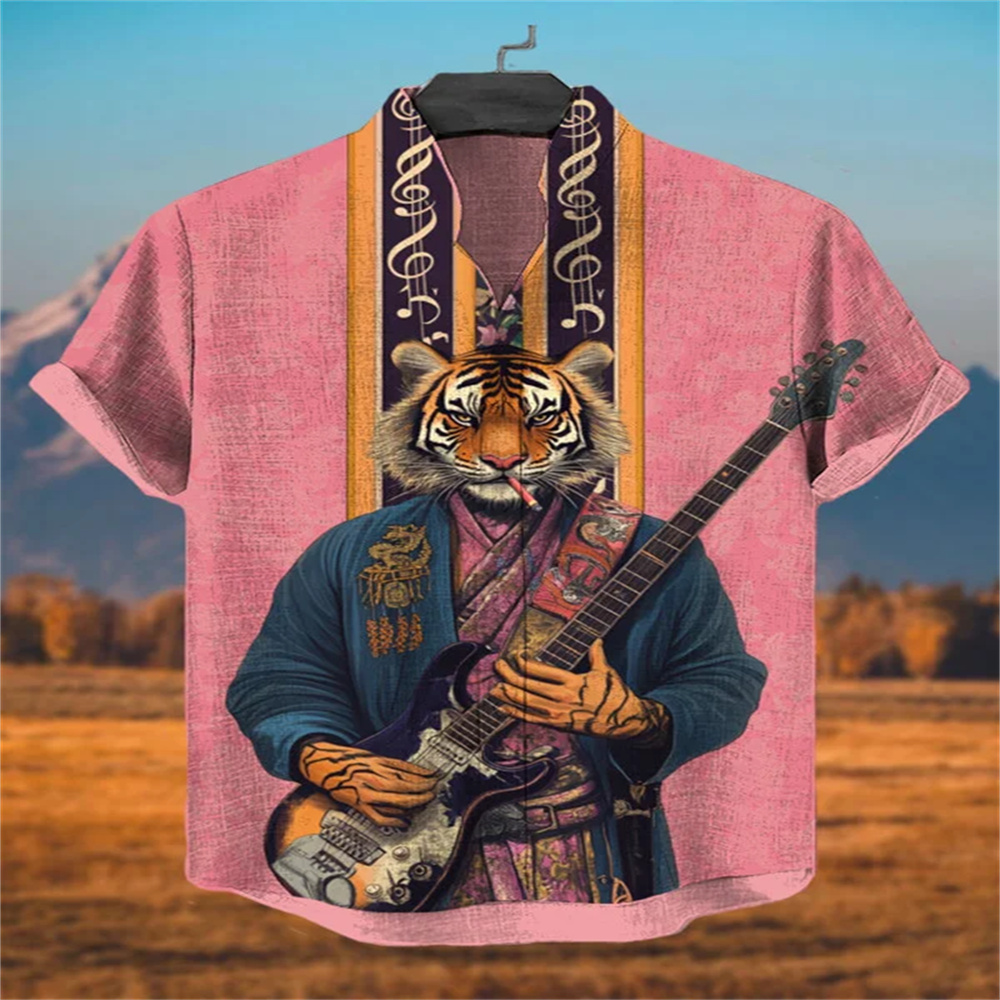 Camisa masculina de manga curt - Quirky Street Fashion avaliação e preço