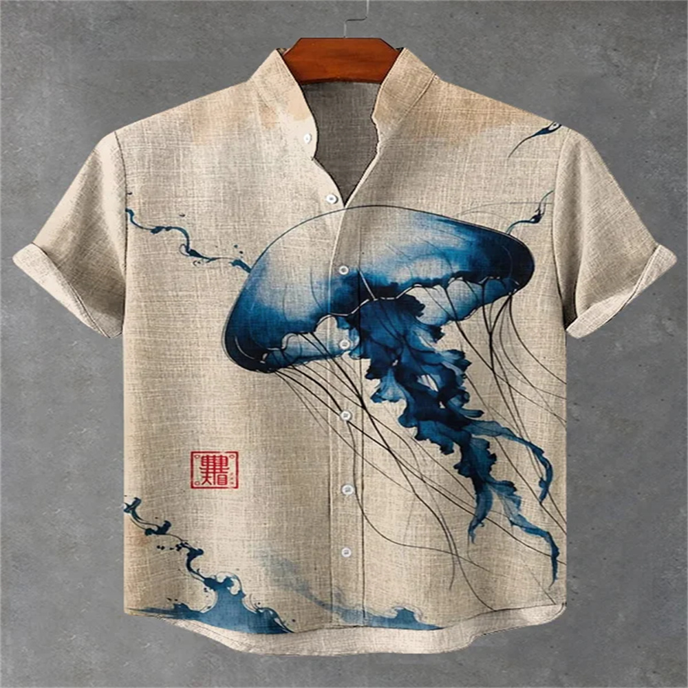 Camisa masculina de manga curt - Quirky Street Fashion avaliação e preço