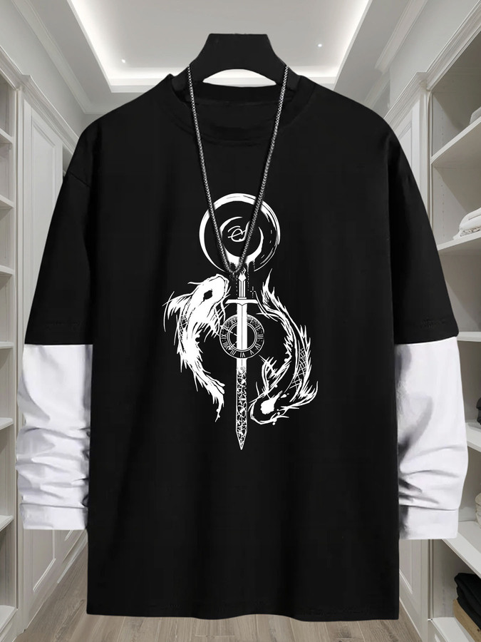 Camiseta de Manga Longa 2 em 1 - Street Fashion Look avaliação e preço