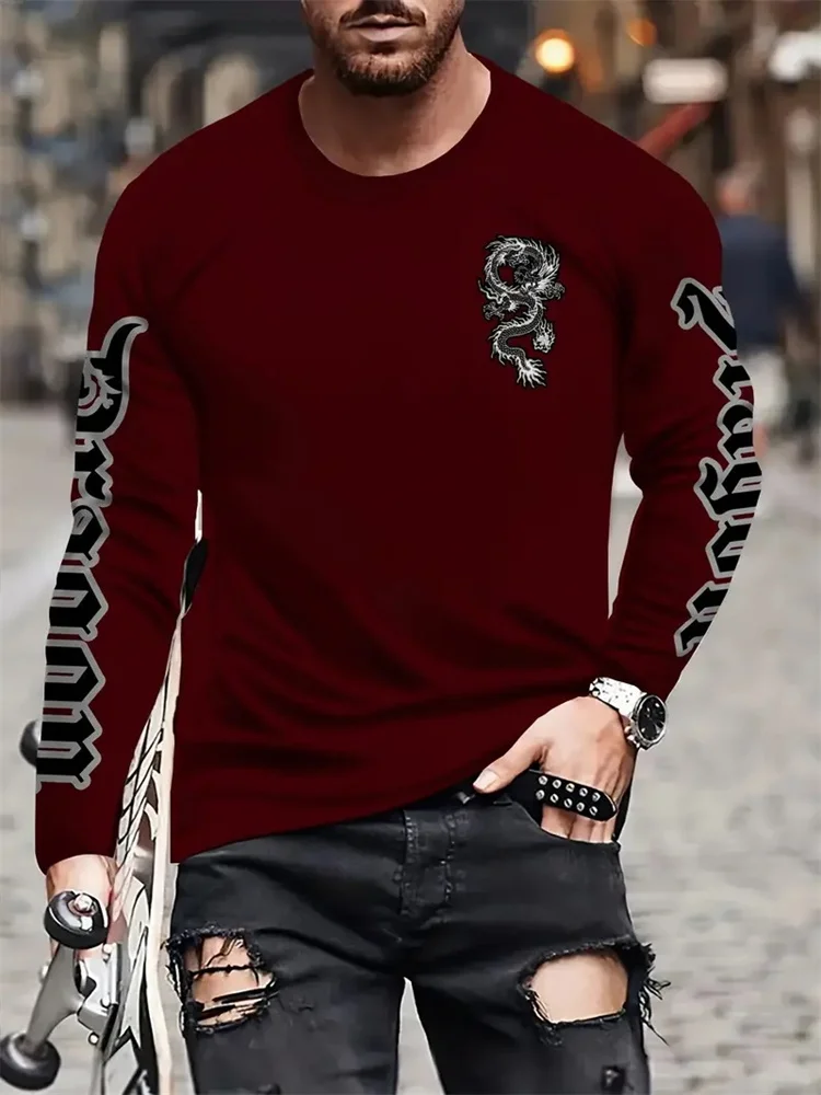 Camiseta Masculina de Manga Lo - Street Fashion Casual avaliação e preço