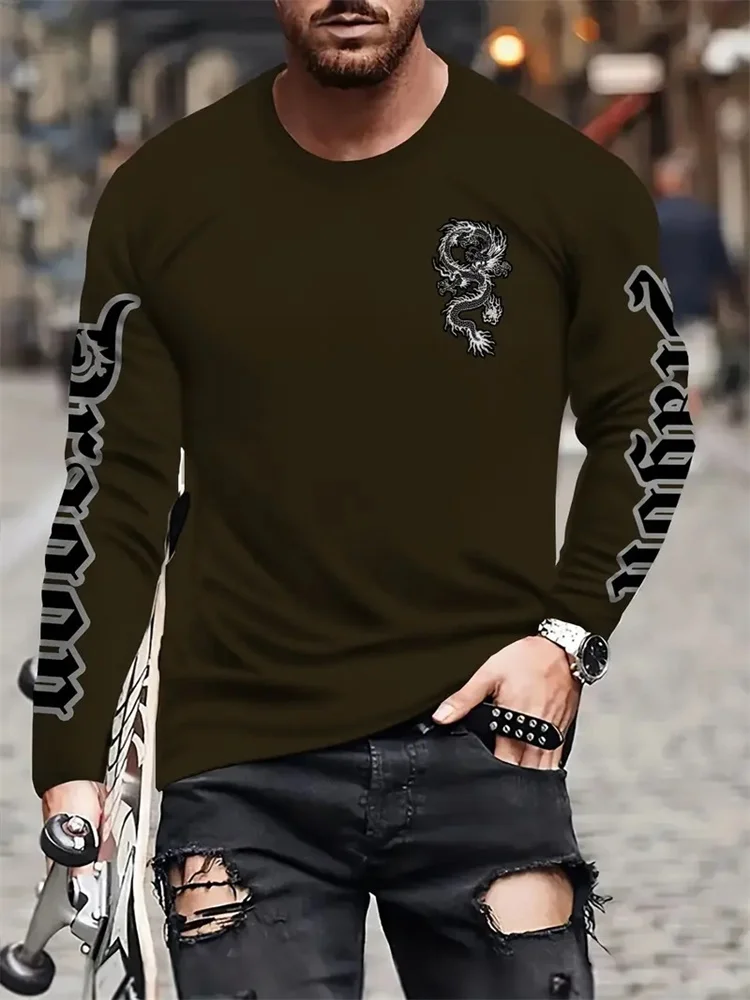 Camiseta Masculina de Manga Lo - Street Fashion Casual avaliação e preço