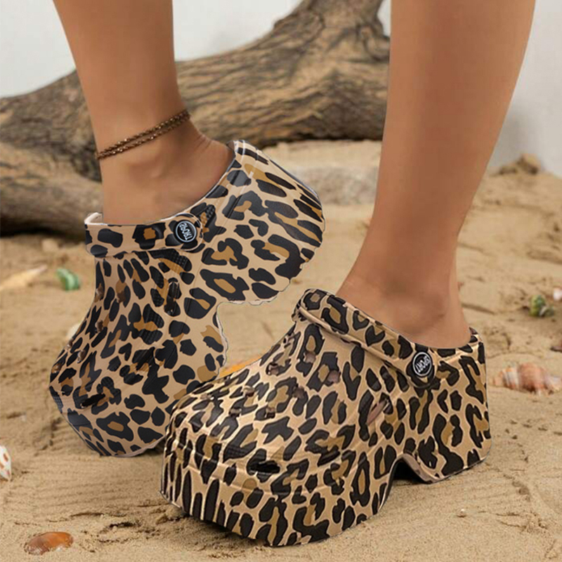 Tamancos de plataforma de leop - Girl Fashion Street avaliação e preço