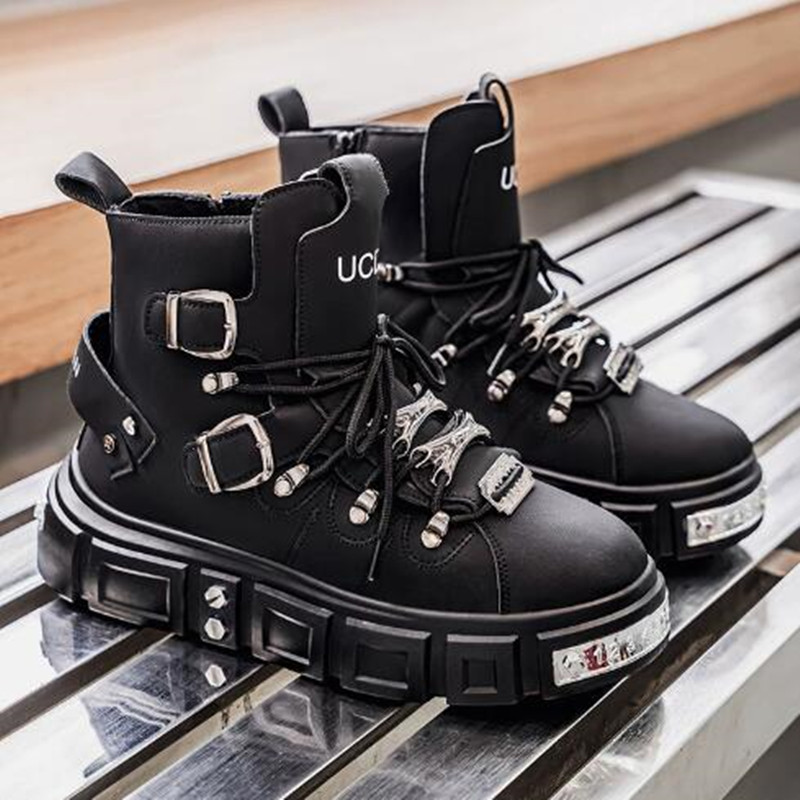 Tênis de cano alto preto com r - Street Fashion Designers avaliação e preço